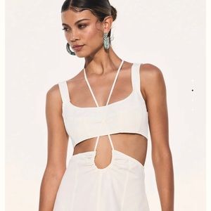 cult gaia White Cutout Maxi Dress